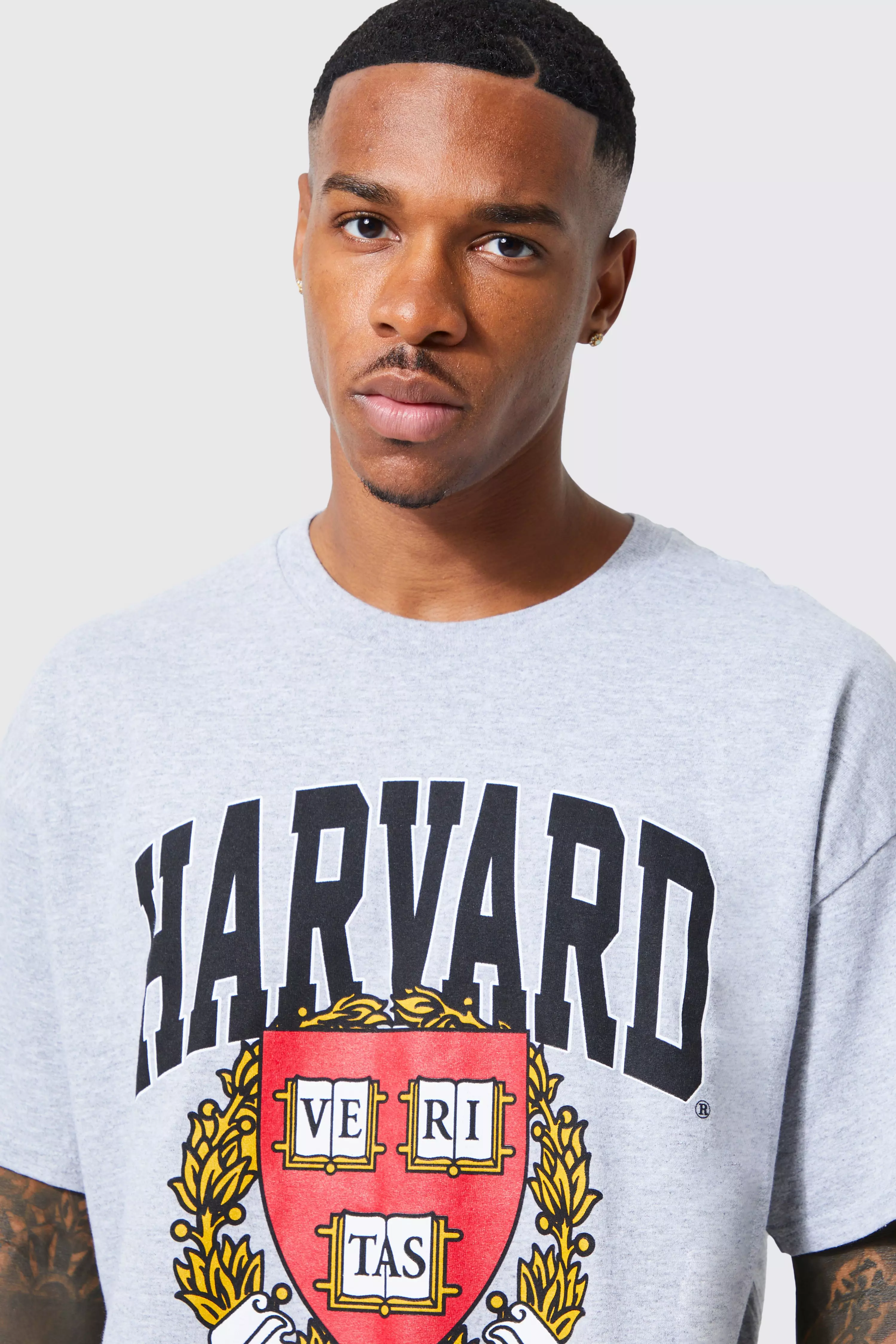 Oversized Harvard License T shirt boohooMAN USA